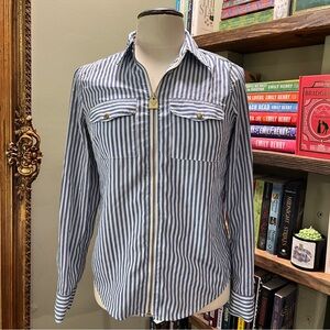 MK Blue and White Striped Shirt